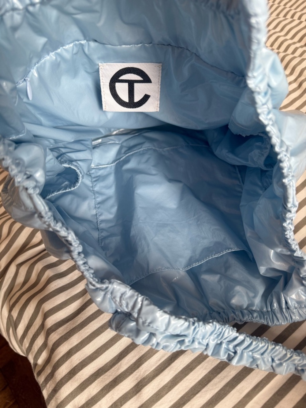 Telfar brand new Blue "Thank You for Shopping" Reusable Nylon Tote Bag - Picture 3 of 6